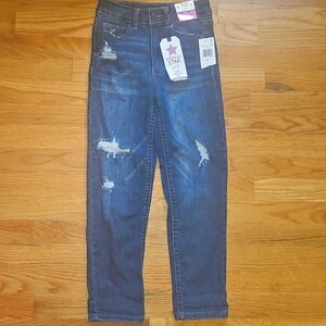 Girls distressed jeans, never worn, size 8